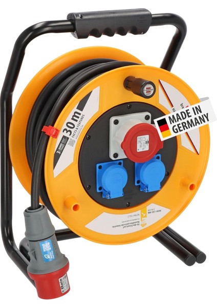 Brobusta Serisi IP44 Lisanslı Suya Dayanıklı Cee 1 + 2 Soketli 30 Metre Makaralı Kablo