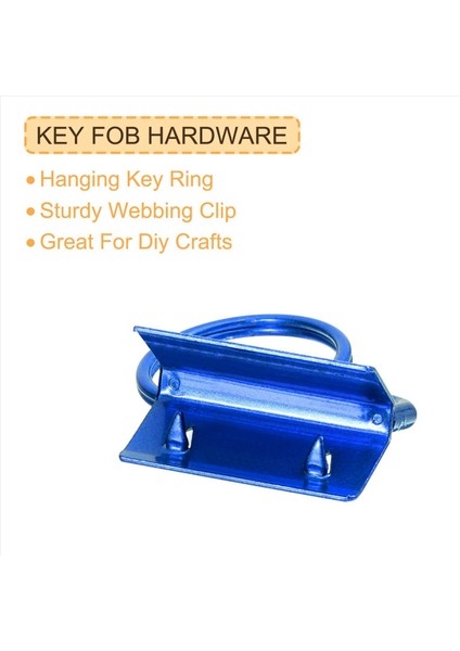 Torba Dokuma Mavi Için Anahtarlık Halkaları Olan 20 Adet Anahtar Fob Donanımı (Yurt Dışından) indirimleri