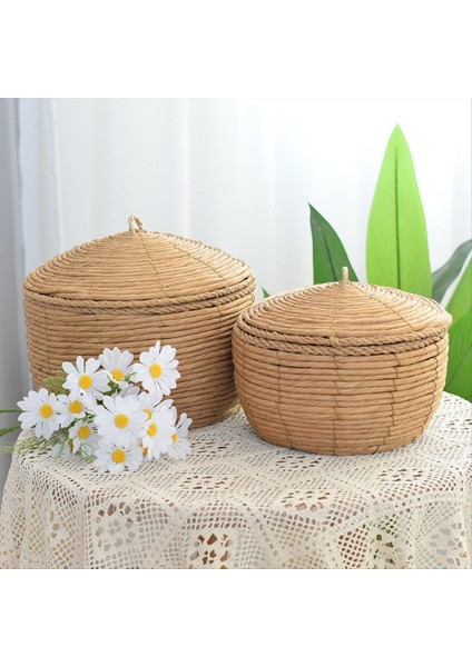 Masaüstü Rattan Depolama Sepeti El Dokuma Oyuncak Depolama Sepeti Ev Saman Sepeti M (Yurt Dışından) fiyatları