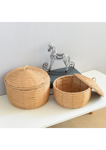 Masaüstü Rattan Depolama Sepeti El Dokuma Oyuncak Depolama Sepeti Ev Saman Sepeti M (Yurt Dışından) fırsatları