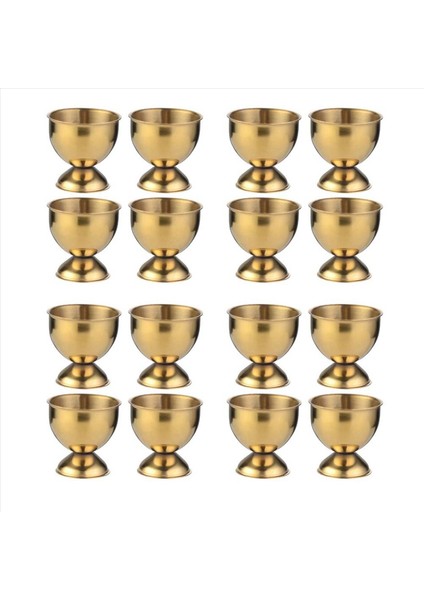 16X Yumurta Bardak Seti Paslanmaz Çelik Yumurta Sert Haşlanmış Yumurtalar ve Yumuşak Tepsi Alet Tutucuları Mutfak Altın (Yurt Dışından)