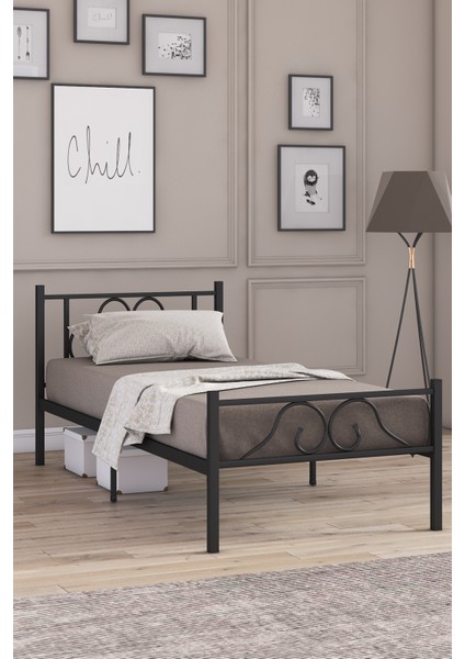 Berkin Metal Karyola 100X200 cm Siyah Renk