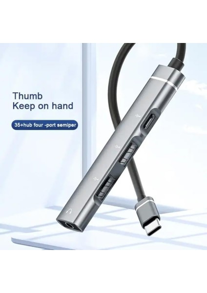 Ses Kartlı USB Hub Çoklayıcı Adaptör 4 In 1 Ses Kartlı Usb/type-C To USB 3.0, USB C ve 3.5mm Jak Çıkışlı Uyumlu Çevirici Adaptör Çok Portlu Çoklayıcı 4in1 USB Hub Gümüş Renk ZR615 fiyatları