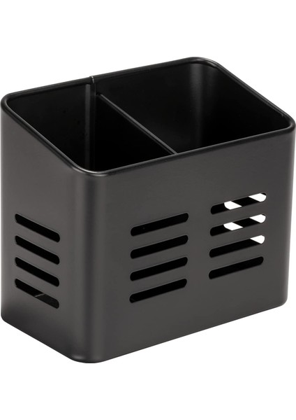 Baco Çatal Bıçak Sepeti, Siyah Açık Hava Mutfak Sepeti, Çatal Bıçak Takımı Için Siyah Toz Kaplamalı Metalden Yapılmıştır, 16 x 13,5 x 9 cm