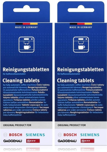 2'li Paket Temizlik Tableti, Kahve Otomatları Için, Termo Sürahiler TCZ6001 2 x 10 Tablet
