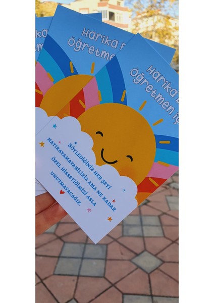 Özel Gün 24 Kasım - Öğretmenler Günü Tebrik Kartı 4 Lü - Not Kartı -Hediye Kartı- Tek Yüzlü Teşekkür Kartı indirimleri