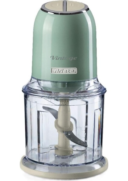 Doğrayıcı Yeşil 0438/04-2 Hız Kademeli, 2 Buton ve 4 Paslanmaz Çelik Bıçak, Sebze Doğrayıcı, Buz Kırıcı Özellikli, 600 ml Ölçekli Kupa ile Kullanım