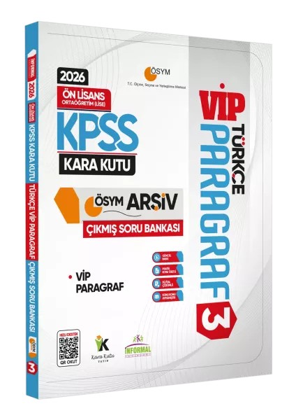 2026 KPSS Önlisans/Ortaöğretim Türkçenin Kara Kutusu PARAGRAF 3 VİP ÖSYM Çıkmış Soru Bankası