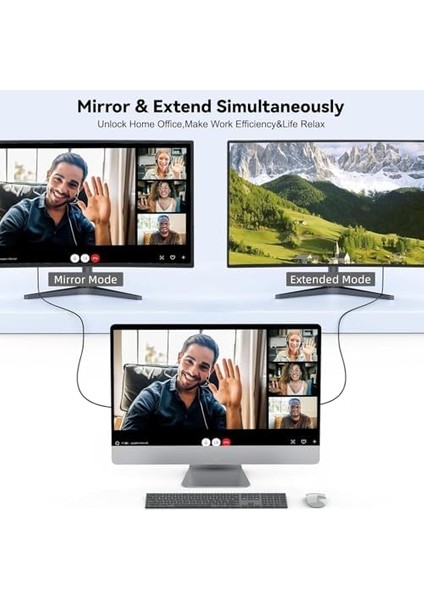 HDMI Çevirici USB C HDMI 4K 60Hz Hdmı, 200CM USB C HDMI Adaptör USB C HDMI Uyumlu Thunderbolt Type-C To HDMI 2 Metre Kablo Uzunluğu ZR854 modelleri