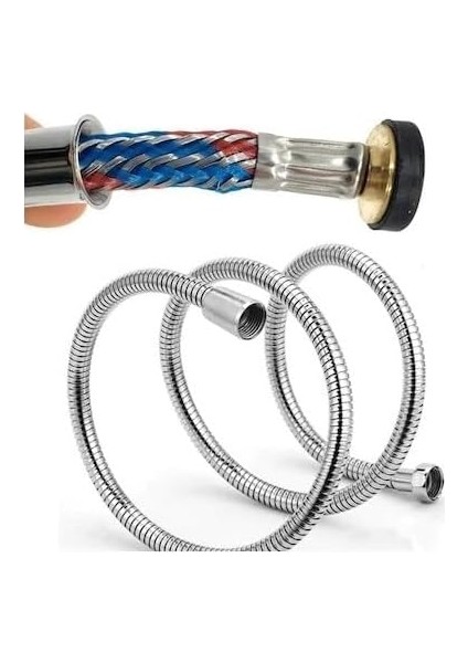 Paslanmaz Kırılmaz Çelik Örgülü Duş Hortumu 150 cm 120 gr Birinci Kalite Tüm Duş Başlıklarına Uyumlu