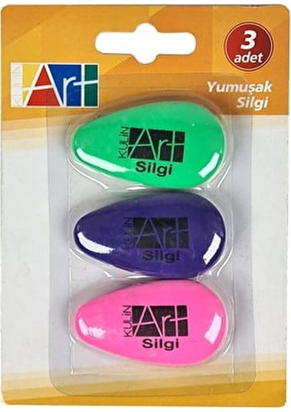 Yumuşak Silgi Seti 3 Adet Renkli Ergonomik 32x53 mm Yüksek Performans fırsatları