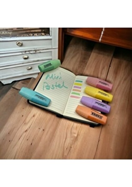Fosforlu Kalem Seti Mini Pastel Renkler 6'lı Kolay Taşınabilir ve Dayanıklı