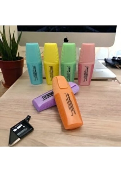 Fosforlu Kalem Seti Mini Pastel Renkler 6'lı Kolay Taşınabilir ve Dayanıklı