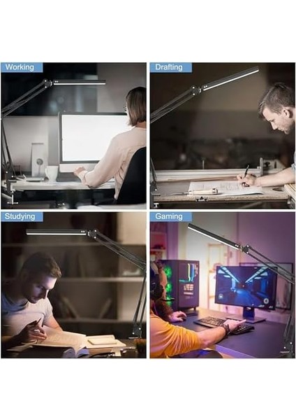 LED Klipsli Masa Lambası - Göz Bakımı 3 Işık Modu x 10 Parlaklık Seviyeleri Masa Lambası - Siyah fiyatları