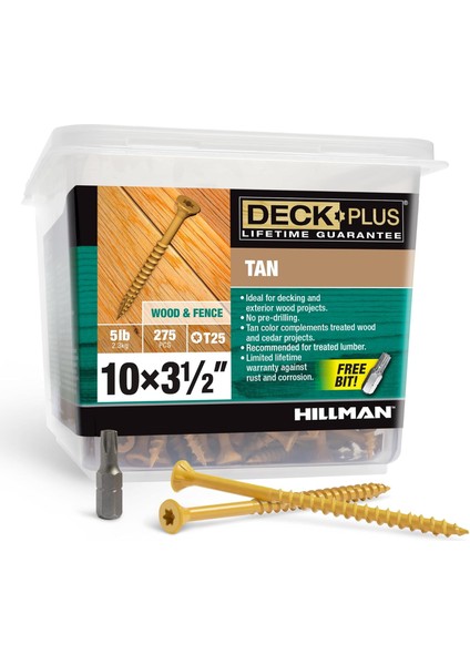 Screws, Self-Drilling, Tan Ceramic, 3.5-In. x #10, 5-Lbs. -48422