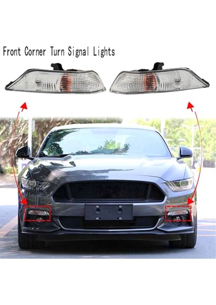 Sol Ön Tampon Sis Lambası Dönüş Sinyali Işıkları Ford Mustang Için Ampullü Köşe Lambası 2015 2016 2017 FR3B-13201-A (Yurt Dışından) fiyatları