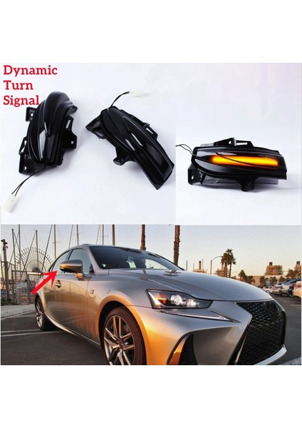 Araba Akan Yan Ayna Lambası Dinamik Göz Kırpma Lexus Için LED Turn Sinyal IS350 IS250 IS300 CT200H LS460 LS460L (Yurt Dışından) indirimleri