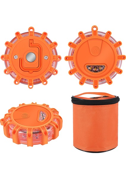 3 Paket LED Yol Fişekleri Acil Durum Işıkları Yol Kirsi Uyarı Güvenlik Disk Bayacı Yanıtlı Flare Kiti, Yuvarlak (Yurt Dışından)
