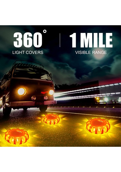 3 Paket LED Yol Fişekleri Acil Durum Işıkları Yol Kirsi Uyarı Güvenlik Disk Bayacı Yanıtlı Flare Kiti, Yuvarlak (Yurt Dışından) indirimleri