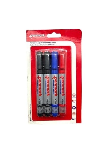 Permanent Marker Kesik Uç 4'lü Blister