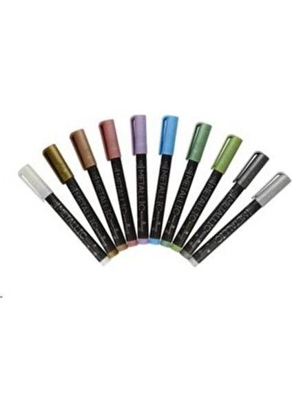 Visconti Sketch Art 10 Renk Metalik İşaretleyici Seti 3 mm Renkli Su Bazlı Mürekkep modelleri