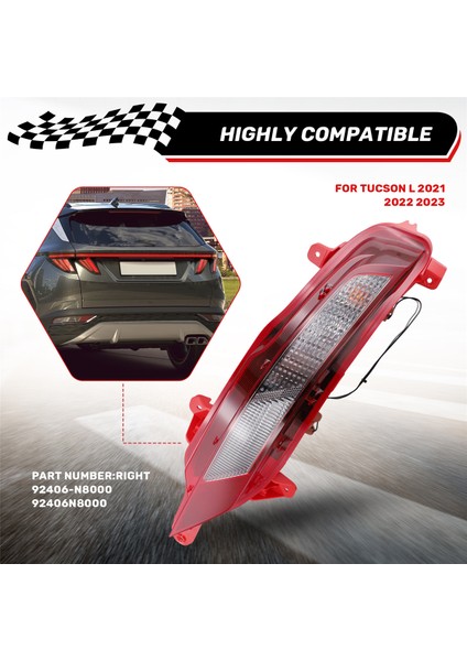 Sağ Arka Tampon Sis Lambası Yansıtıcı Uyarı Lambası Hyundai Tucson Için 2021-2023 92406-N8000 92406N8000 (Yurt Dışından) indirimleri