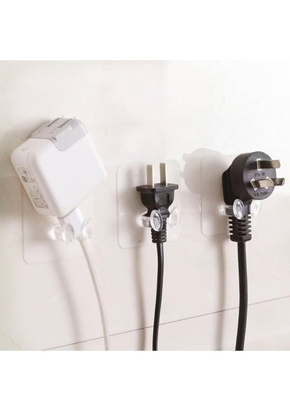 Yapışkanlı Şeffaf Kablo Tutucu Diş Fırçası Askısı 5 Adet