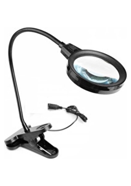 Işıklı Büyüteç 12 LED ile Donatılmış Esnek Boyunlu 75 mm Mercek Çapı indirimleri