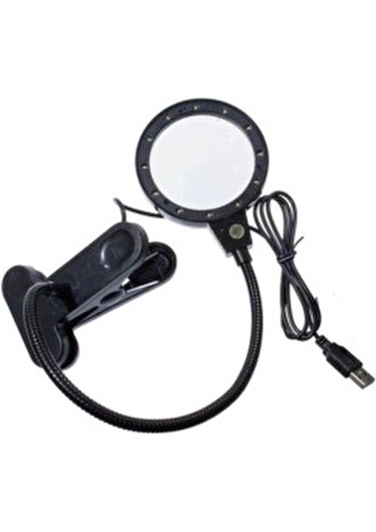 Işıklı Büyüteç 12 LED ile Donatılmış Esnek Boyunlu 75 mm Mercek Çapı