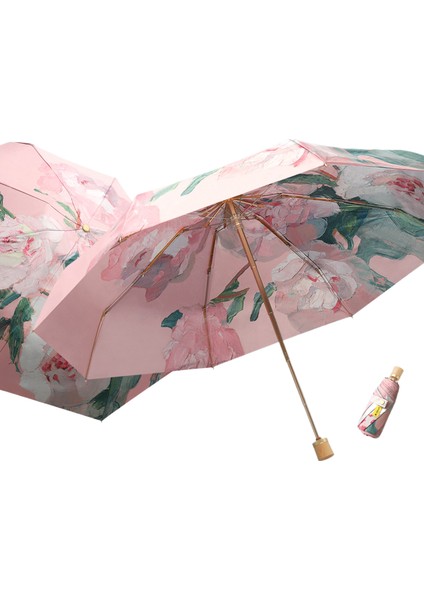 Yeni Model, Katlanabilir, Çift Katmanlı, Çiçekli Güneş Koruyucu, Uv Korumalı, Hafif ve Şık Yağmurluk/şemsiye (Yurt Dışından)