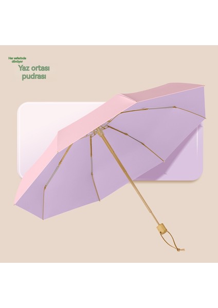 Yarım Fiyatlı, Sekiz Kemikli Renkli Gerçek Kafa Saplı, Yağmurlu-Güneşli Kadın Güneşliği, Uv Korumalı Gümüş Kaplamalı Güneşlik (Yurt Dışından)