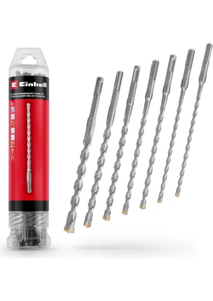 7-Parça Sds Uç Seti, 210 mm (40CR Takım Çeliğinden Üretilmiş, Dört Kenarlı Uç, Merkezleme Ucu, Tadilat Veya Ilgili Montaj Işleri Için) - 49265515