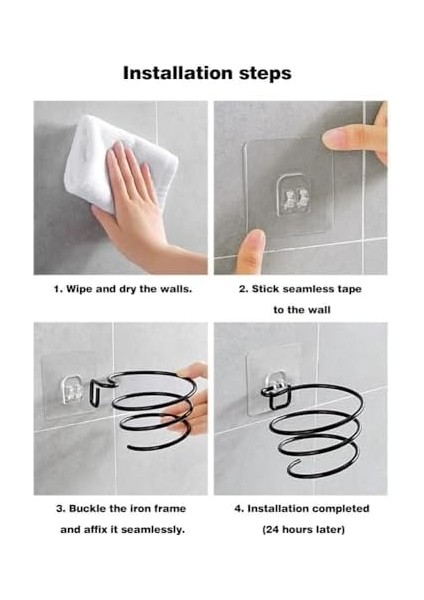 Güçlü Yapışkanlı Siyah Fön Makinesi Askısı Saç Kurutma Makinesi Tutacağı Yapışkanlı fiyatları