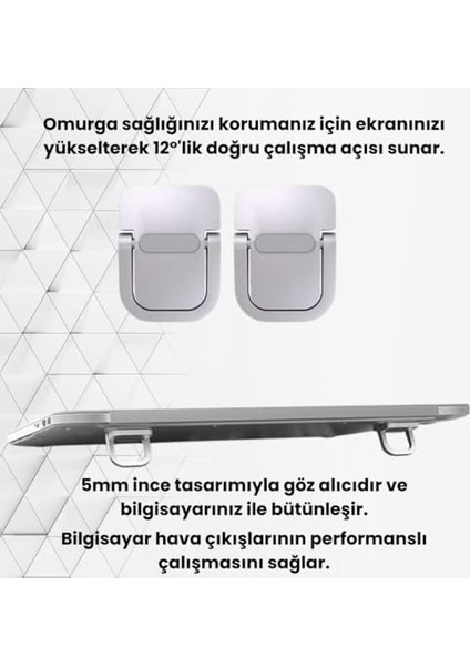 Metal 2 Adet 5mm 3m Yapışkanlı Katlanabilir Ultra Mini Laptop Standı,portatif Taşınabilir fiyatları