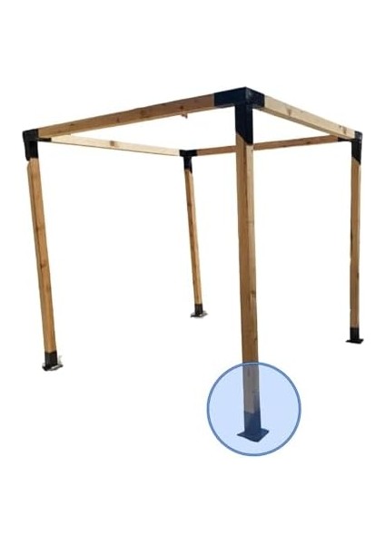 Ayağı 8X8CM Ahşap Bahçe Ev Kamelya Pergola Demir Bağlantı Çardak Bungalov Kolon Payanda Tente Branda Çadır Tütücu Çit Teras modelleri