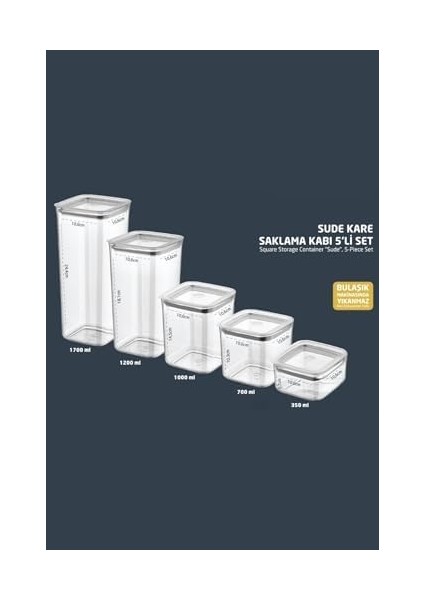 Ahmet Kare Saklama Kabı 5'li Set, Şeffaf fiyatları