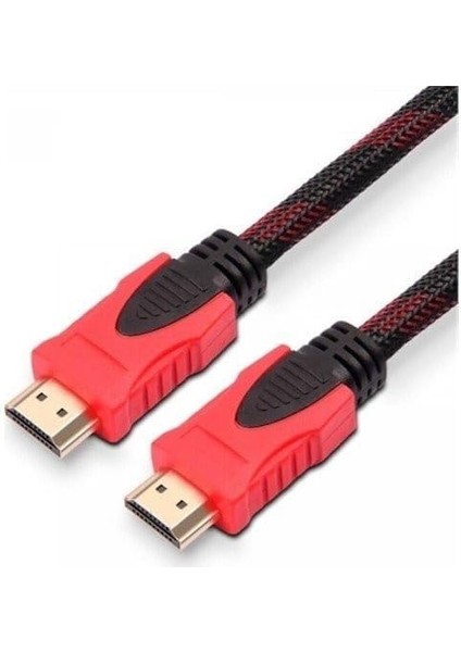 HDMI Kablo 3 Metre Ses ve Görüntü Aktarım Kablosu - Siyah/kırmızı
