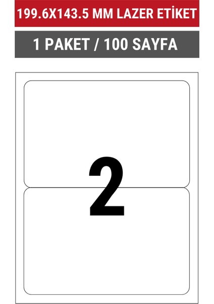 199.6x143.5mm Lazer Etiket | 1 Paket | 100 Sayfa | No: 2 | Ofis, Ambalaj | Yuvarlak | Yapışkanlı indirimleri