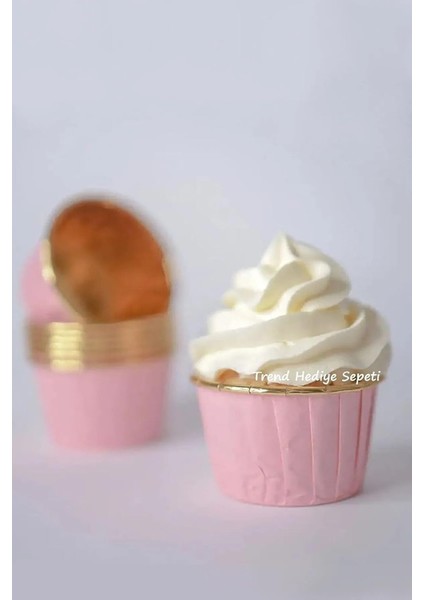 Hediye Sepeti 25'li Pembe Muffin Kek Kalıbı, Kek Kapsülü Kalıbı, Airfryer Uyumlu