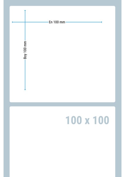 100x100mm Termal Etiket | 1 Rulo | 500 Sarım | Ribonsuz | Kargo, Lojistik, E-ticaret | Yapışkanlı