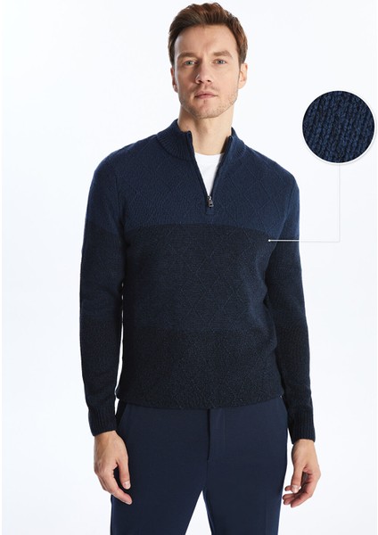 Yeni Sezon Dik Yaka Uzun Kollu Erkek Triko Kazak