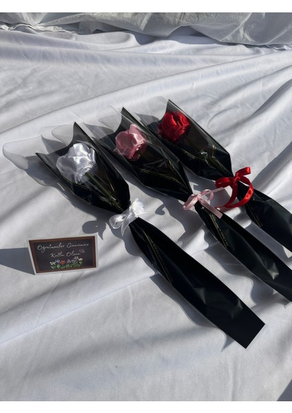 Öğretmenler Günü Için Zarif Tekli Saten Gül Buketi fırsatları