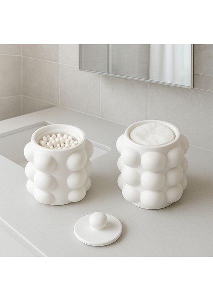 Kabartmalı Ikili Banyo Düzenleyici ve Makyaj Organizer Seti