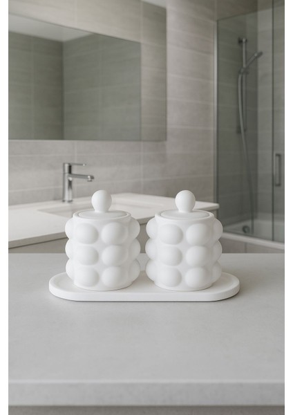 Kabartmalı Ikili Banyo Düzenleyici ve Makyaj Organizer Seti fiyatları