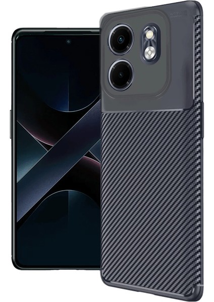 Infinix Smart 9 Kılıf Auto Focus Karbon Kapak - Lacivert