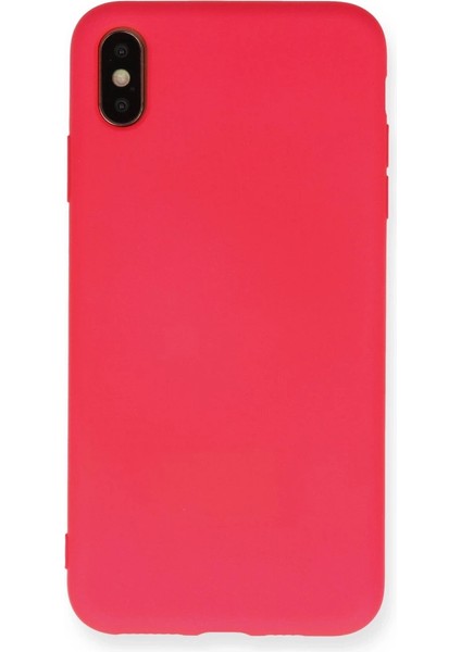 Iphone Xs Max Kılıf Nano Içi Kadife Silikon - Koyu Pembe