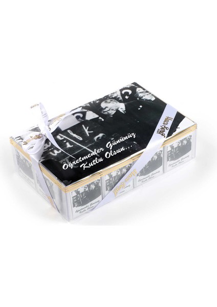 Atatürk Temalı Öğretmenler Günü Hediyesi (40 Adet Madlen Çikolata) (Asetat Kutu)