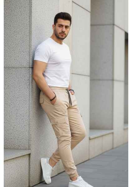 Erkek Slim Fit Beli ve Paçası Lastikli Kargo Cep Pantolon fırsatları
