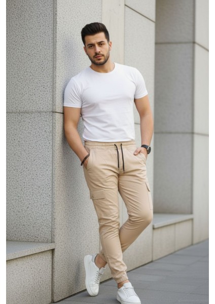 Erkek Slim Fit Beli ve Paçası Lastikli Kargo Cep Pantolon indirimleri