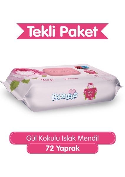 Gül Kokulu 72'li Islak Mendil